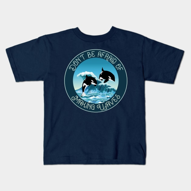 Orca Killer Whale, Making waves Kids T-Shirt by BOEC Gear